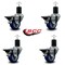 Service Caster 3'' Blue Poly Swivel 1-3/4'' Expanding Stem Caster Set with Brake, 4PK SCC-EX20S314-PPUB-BLUE-PLB-134-4 - alternate 4